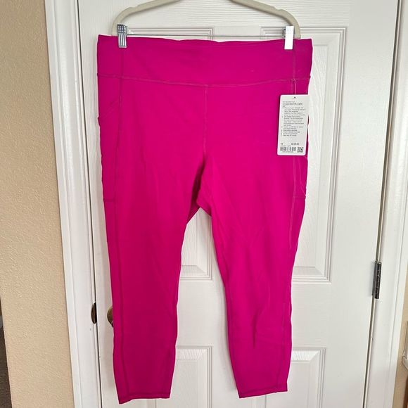 Lululemon Invigorate High Rise Tights 25” Leggings Barbie Pink - Picture 5 of 8